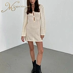 backless crochet mini dress